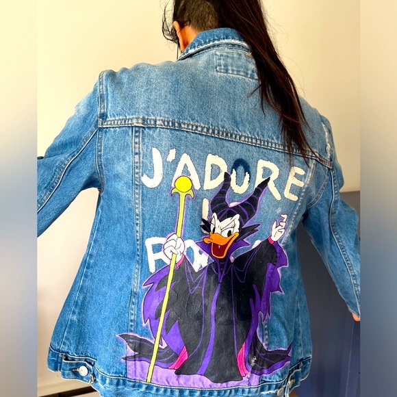 Forever 21 Womens Large Denim Jacket~Rock n Roll - Picture 3 of 13